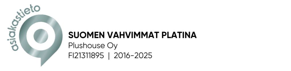 Asiakastieto Suomen vahvimmat platina -sertifikaatti, Plushouse Oy 2016–2025