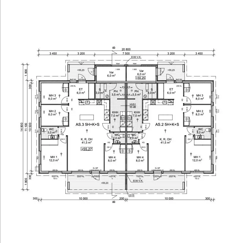 Saaristonkuja 7B & C Pohjakuva 105 m²
